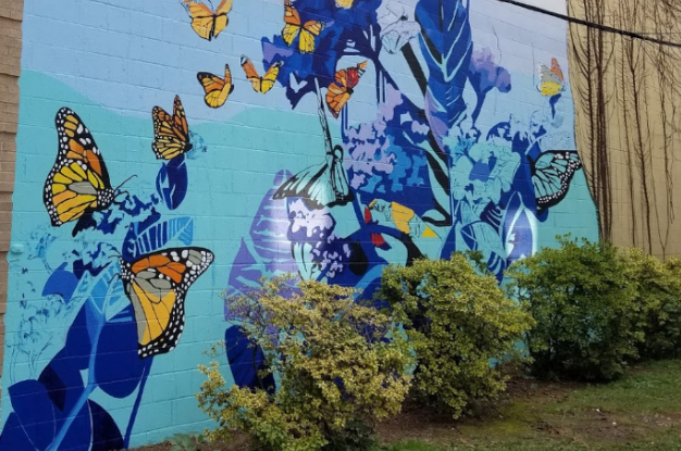 Butterfly mural at Jubilee Association of Maryland
